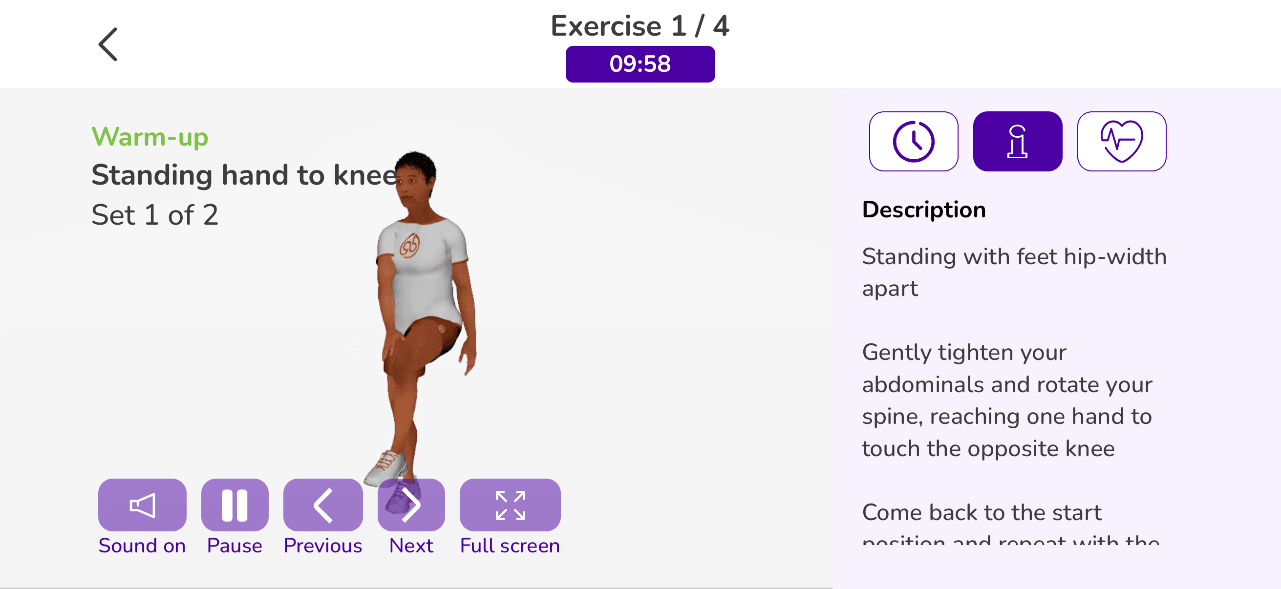 A screenshot showing a We Are Undefeatable exercise. The description section explains what to do.