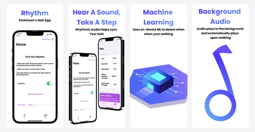 A screenshot of the Rhythm app from the Apple App Store.