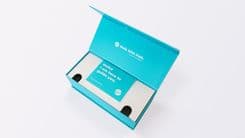 A photo of the blue  Path Finder shoe box.