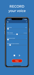 Screenshot of DAF Pro app. The words above the image say 'record your voice'.