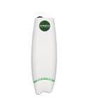 The Symbyx device, white on a white background. It has curved sides & bottom, and has a green logo.