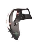 Symbyx Neuro from the side. There are red lights on the underside. Straps on the front help it fit.