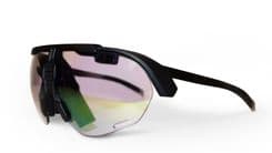 StrydAR glasses from the side. The tech around the nose piece is visible through the lenses.